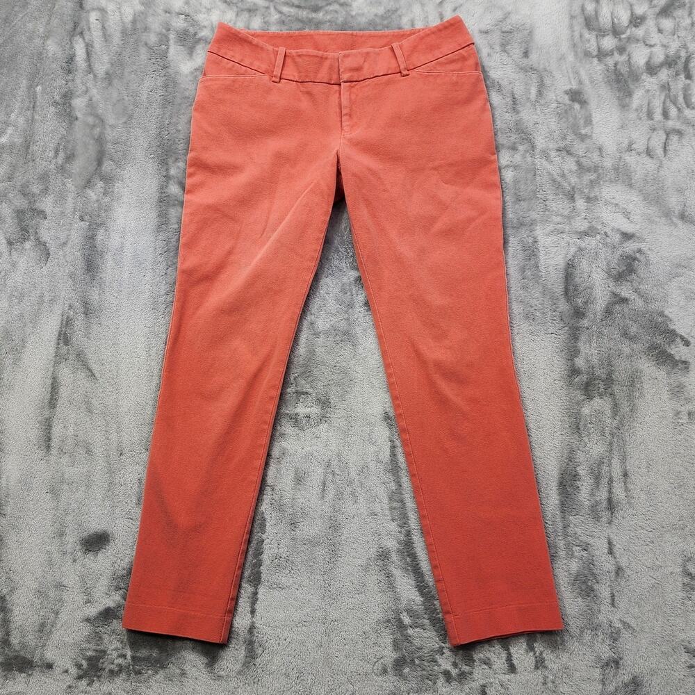 Trixie + Lulu Pants Womens 6 Orange Low Rise Crop‎ Ankle Chino Stretch Office